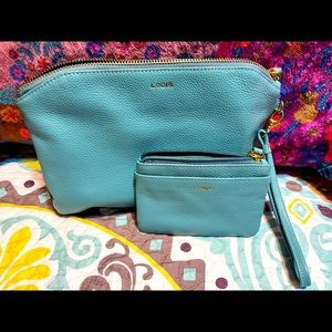 Lodis pebble leather wristlet and card/coin holder